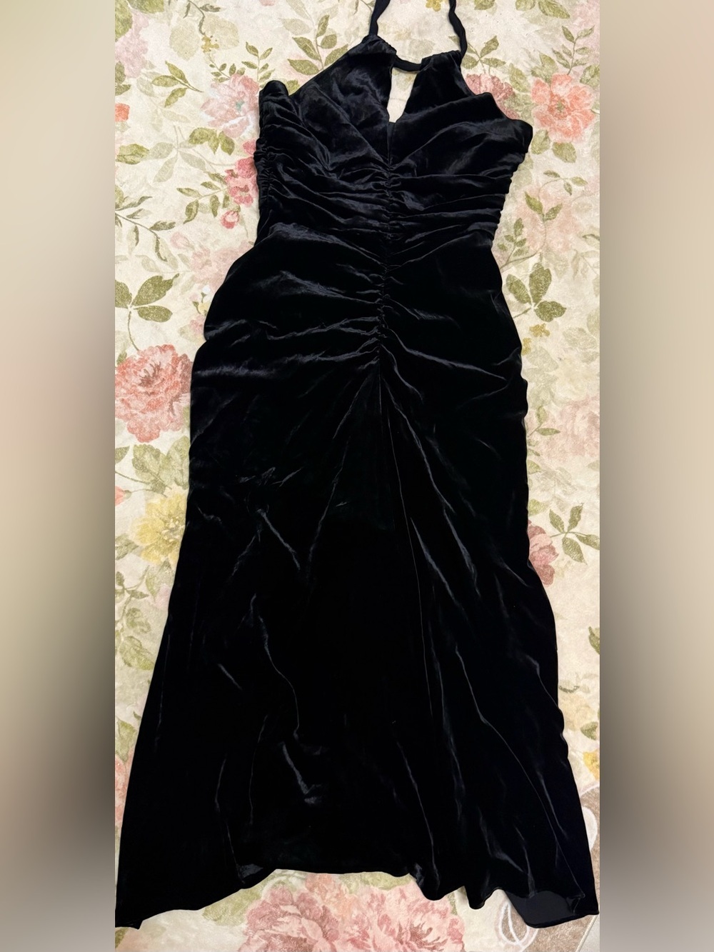 VERONICA BEARD Josette ruched velvet halterneck midi dress $798 Size 4 - Picture 11 of 15